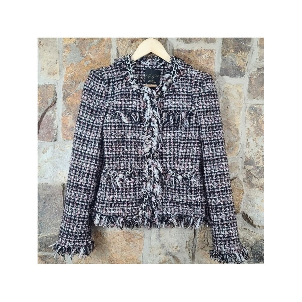 McGinn Black, Pink & Coral Tweed Fringe Jacket Nordstrom